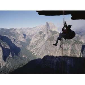 Rock Climber Ascending to Glacier Point in Yosemite National Park 