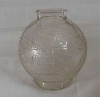 Vintage Embossed Clear Glass World Globe Bank  