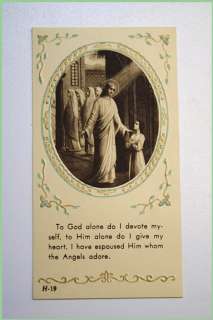 Vintage 1940s Embossed Catholic Holy Card To God Alone  