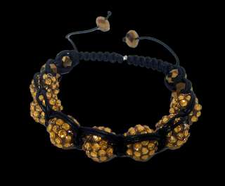 All Gold CZ Stone beaded Balla Macrame bling Buddhist bracelet  