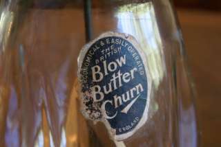 Antique J. J. Blow Butter Churn Glass Jar Quart England English 