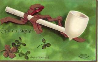 ELLEN H. CLAPSADDLE ERIN GO BRAGH IRISH CLAY PIPE 1908  