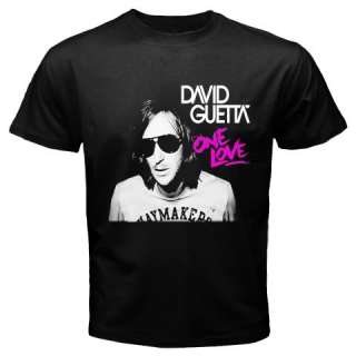 New David Guetta DJ ONE LOVE black T shirt size S 3XL  