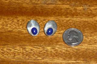 Navajo Etta Peters sterling & blue stone earrings  