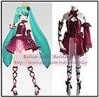 Vocaloid Hatsune Miku Cosplay Costume Dress + Headphone with light and 