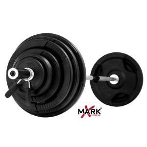   Fitness 500 lb Rubber Coated Olympic Weight Set Includes Bar (XM 3808