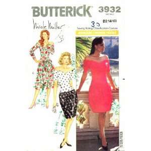 Butterick 3932 Sewing Pattern Misses Boned Dropped Waist Flared Dress 