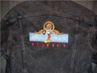 Vintage DISNEY MGM STUDIOS Black Denim LEVIS Jacket LG  