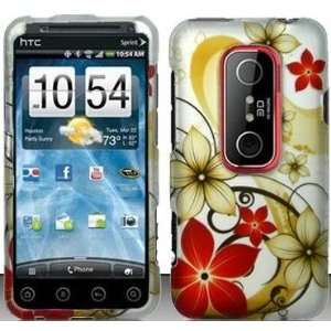  Flowers Hard Snap On Case Cover Faceplate Protector for HTC Evo 3D 