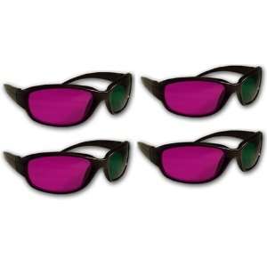  4 Pairs of 3D Glasses   Magenta/Green Lenses Everything 