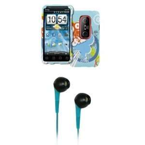   Light Blue 3.5mm Stereo Headphones for Sprint HTC EVO 3D Electronics
