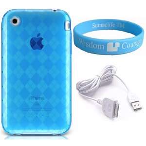 Crystal Blue Apple iPhone 3G iphone 3Gs iPhone Silicone Skin + iphone 