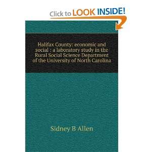  Department of the University of North Carolina Sidney B Allen Books