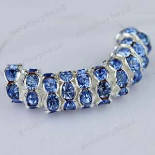 CRYSTAL SILVER SPACER LOOSE BEADS JEWELRY FINDINGS WHOLESALE 8MM 