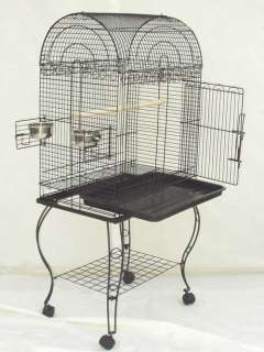PARROT BIRD CAGE DOMED W/STAND 24x16x53 0203 BLACK VEIN  