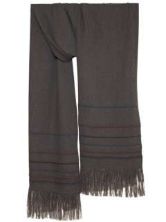 BALMAIN 11AW NWT BROWN TIBETAN FRINGED SCARF  