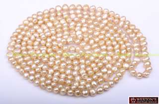 100 CHAMPAGNE CULTURED NUGGET BAROQUE PEARL NECKLACE  
