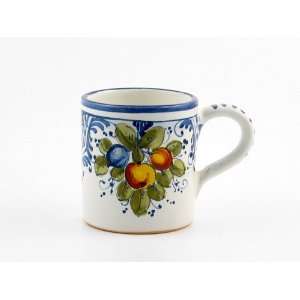  Hand Painted Italian Ceramic Mug Frutta Blu   Handmade in 