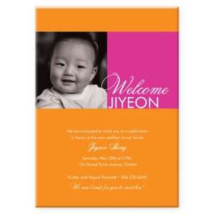  Orange/Pink Adoption Birth Announcement Health & Personal 