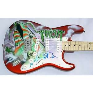  Phish Autographed Signed Airbrush Guitar & Proof 