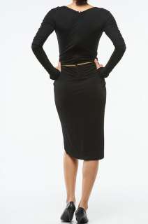 New $2310 Roberto Cavalli Low Cut Dress Black Sz 46  