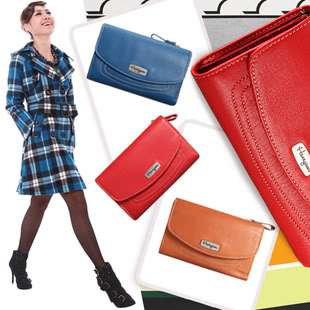 Genuine Leather Fashion Women Wallet Credit ID Card Purse Clutch Bag 