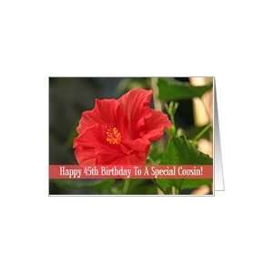  Red Floral 45th Birthday Card For Cousin Card Health 
