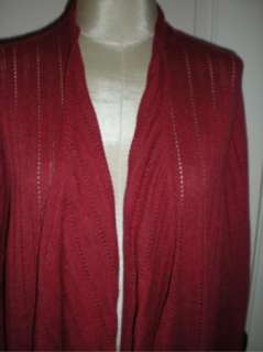 NWT Eileen Fisher Cascading Cardigan Sweater Garnet M $208  