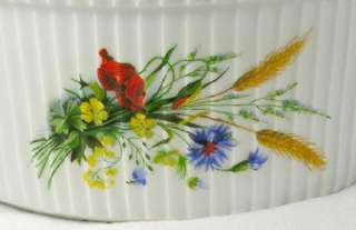 Apilco 8.1/2 x 3.3/4 Souffle decorated with Flowers  