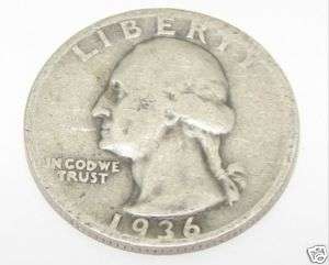 1936 D Washington Quarter .25 Coin  
