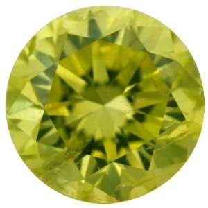  Natural 0.23 Ct Canary Yellow Loose Round Shape Diamond Jewelry