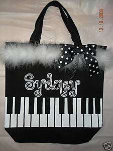 Piano canvas tote bag girls persoanlized hand painted  