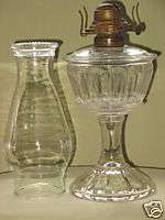 DUNCAN BAR RAYED PANEL GLASS KEROSENE OIL LAMP 1 PIECE  