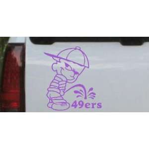 Pee On 49ers Car Window Wall Laptop Decal Sticker    Purple 20in X 18 