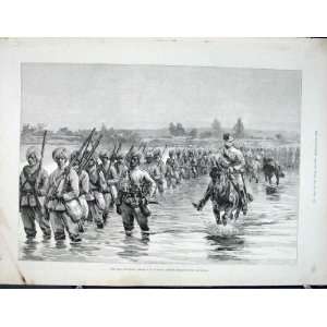 Chin Frontier Burmah Yaw River Troops Antique Print