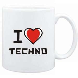  Mug White I love Techno  Music