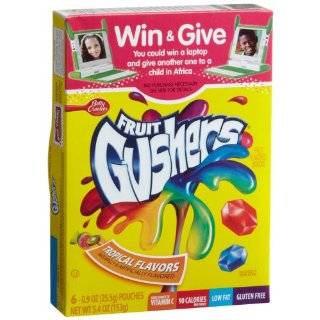 Fruit Gushers Fruit Flavored Snacks, Tropical Flavors, 6 Count Pouches 