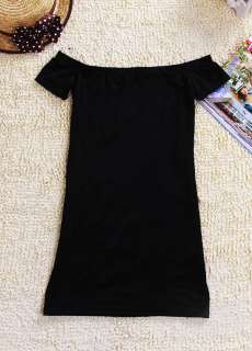 Women Ladys korean fashion cotton off shoulder slim dress S10329 