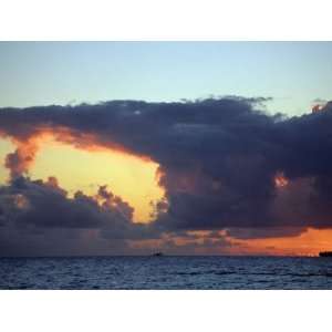  Seascape with Cumulonimbus Clouds at Sunset, French 