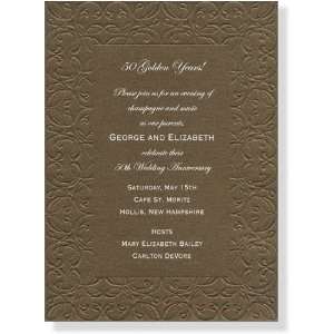  Elegant and Formal Invitations   Embossed Bronze Invitation 