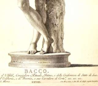 Zanettis Greek Statues  1743  BACCO (BACCHUS/DIONYSUS)  