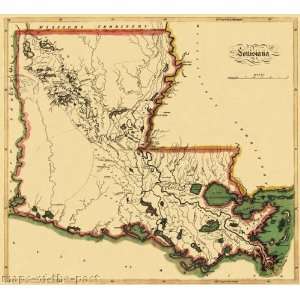  STATE OF LOUISIANA LA/LAKE PONTCHARTRAIN 1814 MAP