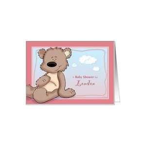  London   Teddy Bear Baby Shower Invitation Card Health 