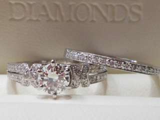 ZALES CERTIFIED COLORLESS Vintage Style Round Diamond Engagement Ring 
