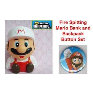 Unique Super Mario Brothers Fire Spitting Mario Themed 4 Piggy Bank 