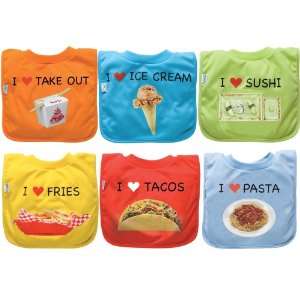   green sprouts 6 Pack Favorite Food Bib Group B, Colors May Vary Baby