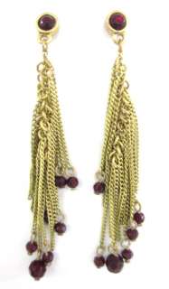 NWT NICOLE MILLER COLLECTION Gold Drop Chains Earrings  