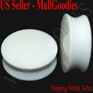 1107 Double Flare White Acrylic 1 3/8 Inch Plugs 35mm  