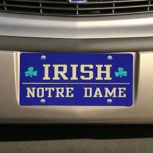  Notre Dame Fighting Irish Blue Mirrored License Plate 