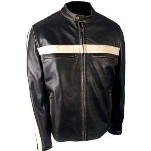  Hot Leathers #47 Black X Large Leather Distressed Jacket 